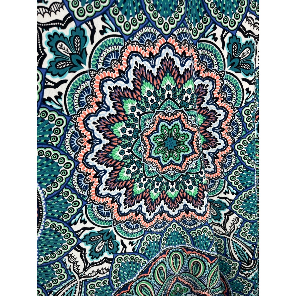 London Times Dress Womens 10 Blue Green Mandala Handkerchief Hem Sleeveless - Picture 9 of 9